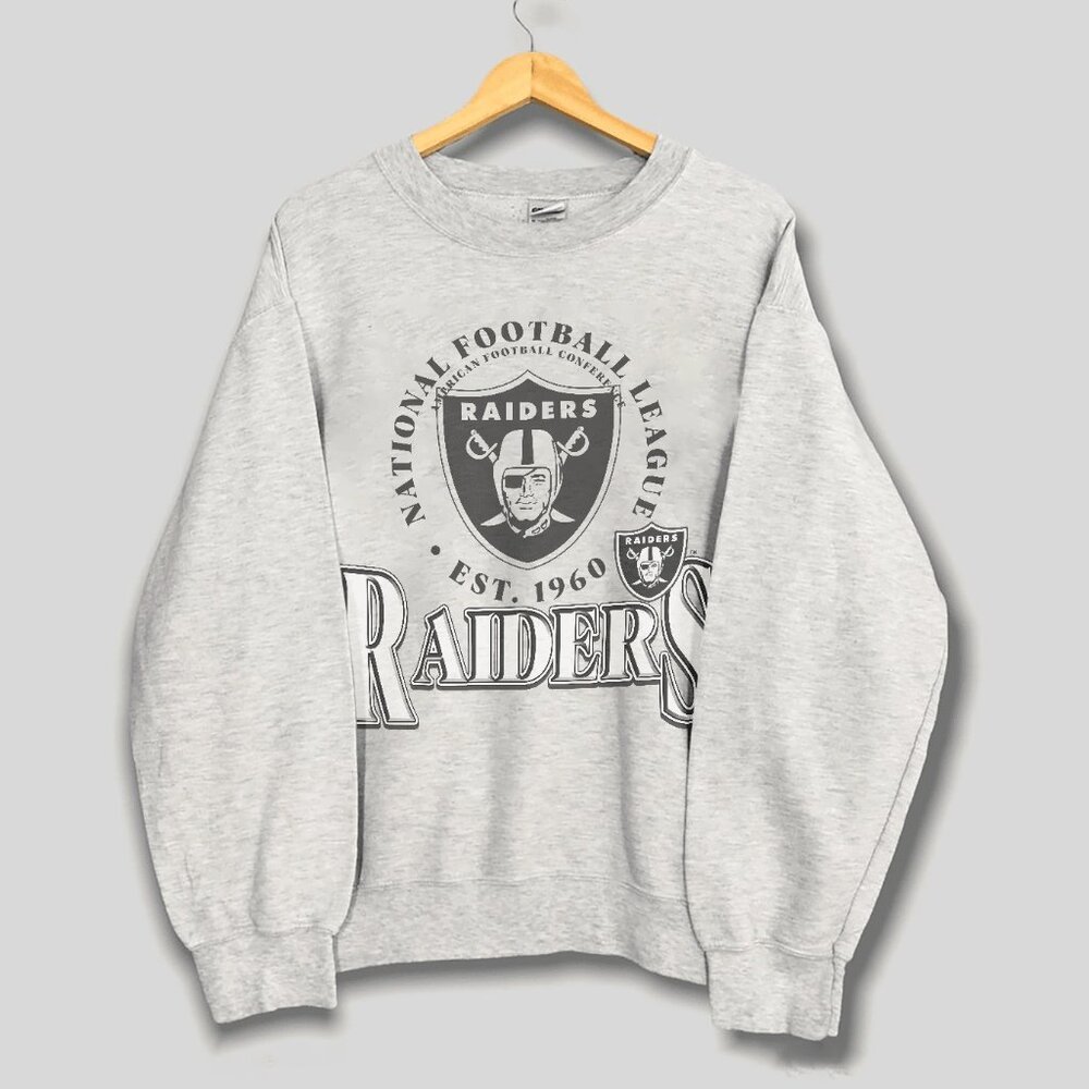 Vintage 90s NFL Las Vegas Raiders Football Crewneck Sweatshirt, Oakland Raiders